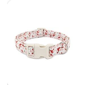 Christmas Dog Collar Large Festive Cute Cotton Adjustable Pet Holiday Red
